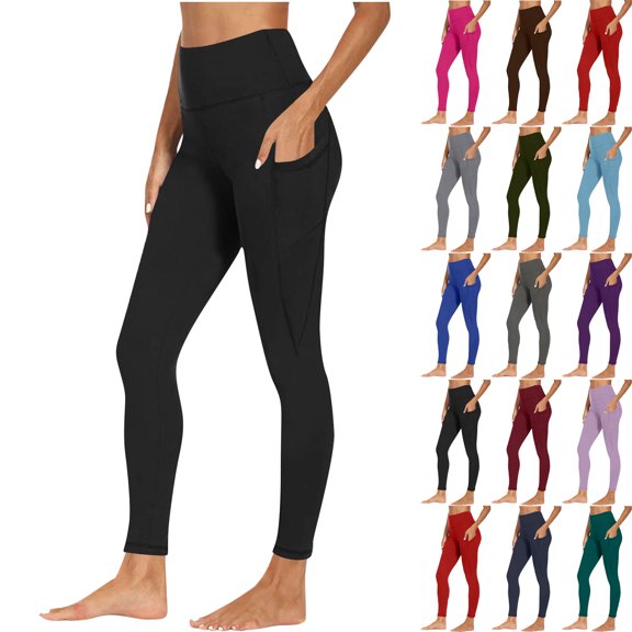 Zeliretfy Leggings for Womens Plus Size Yoga Pants Tummy Control High Waisted Booty Lifting Tights with Pocket Non See Through Workout Athletic Running Yoga Pants