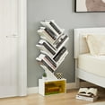 thumbnail image 4 of VECELO 6-Tier Tree Bookshelf, Floor Standing Bookcase with Drawer, Modern Utility Organizer Shelves for Bedroom, Living Room, Home Office, White, 4 of 7