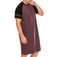 thumbnail image 2 of FOCUSSEXY Mens Cotton Sleep Shirt Men's Nightshirt Short Sleeve Shirt Sleepwear Comfy Nightgown Sleep Shirt Crew Neck Nightshirt Pajamas Plus Size Nightshirts, 2 of 7