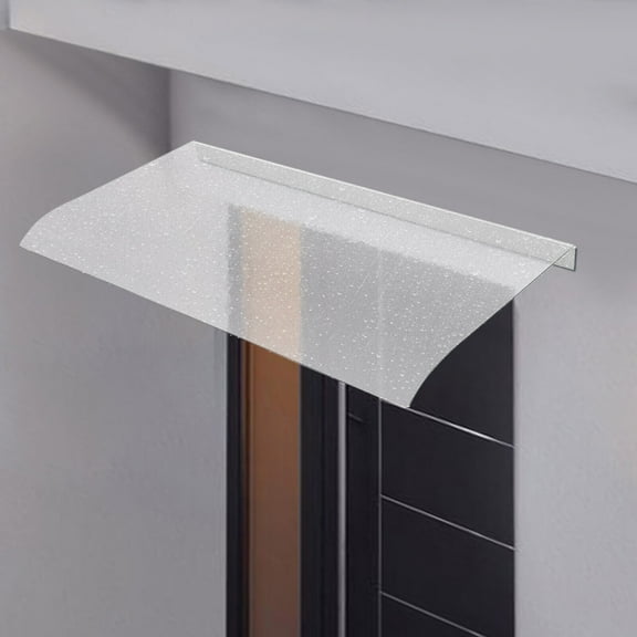 100*44.5cm/ 39.4*17.52 in  Awning Canopy, Curved Shape Frosted Rain Shelter, Window Awning Door Canopy Awning