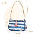 thumbnail image 3 of FORMRS Womens Shoulder Bag with Chain Strap Clutch Purse Cute Tote Handbag, Blue Sailboats, 3 of 7