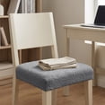 thumbnail image 6 of Velvet Stretch Dining Chair Seat Covers Thick Soft Elastic Chair Cushion Slipcover for Kitchen Dining Room Curved Seat Protector Washable, 6 of 6