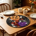 thumbnail image 4 of Deeceymbur 6Pcs Halloween Round Placemats Pumpkin Ghost Print Reusable Fabric Mats Non-Slip Dinner Table Party Tabletop Home Decor, 4 of 6