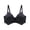 Black, variant on Women's High Impact Racerback Bra - Woman's Printing Gathered Together Large Size Daily Bra Underwear No Rims Black M