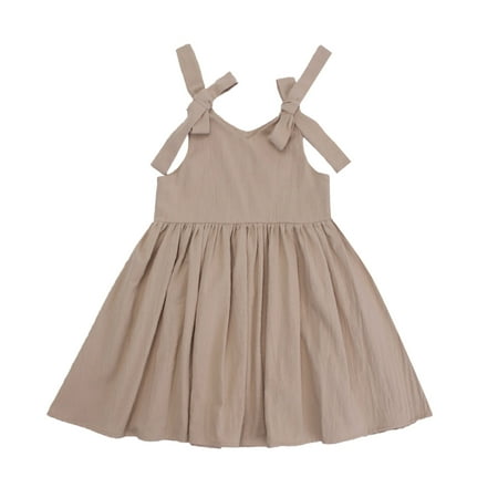 

Kids Toddler Baby Girls Dresses Spring Summer Solid Ruffle Sleeveless Princess Dress Summer Girl Clothes