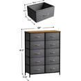 thumbnail image 2 of Sorbus Dresser with 10 Drawers - Storage Unit Organizer Chest for Clothes - Bedroom, Hallway, Living Room, Closet, & Dorm Furniture - Steel Frame, Wood Top, and Easy Pull Polyester Fabric Bins, 2 of 10