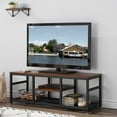 thumbnail image 4 of VECELO 3 Pieces Coffee Table Set with 2 End Table, Industrial Living Room Sets, Brown, 4 of 7