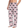 thumbnail image 3 of Mens Pajama Pants - Soft Sleep & Lounge Pants for Men, Cute Cartoon Husky Funny Pink Cuteness Casual PJ Bottoms Pants with Pockets, 3 of 5