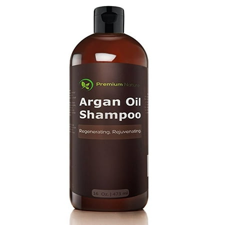 Argan Oil Daily Shampoo 16 oz, All Organic, Rejuvenates Heat Damaged Hair, Nourishes & Prevents Breakage, Sulfate Free, Vitamin Enriched Formula by Premium (Best Shampoo To Prevent Breakage)