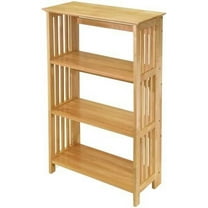 Mission Pine Wood Bookcase (Natural, 5 Tier: 30" x 12.5" x 60" H)