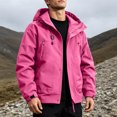 thumbnail image 6 of Jessboyy Mens Windbreaker Jacket with Hood Long Sleeve Rain Shell Jackets with Pockets Waterproof Windproof Outdoor Jacket Hot Pink,XXL, 6 of 7