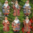 thumbnail image 4 of Santa Decorative Wooden Clip-on Ornaments Set of 6 by G. Debrekht - Christmas Decor - 8090032C-S6, 4 of 11