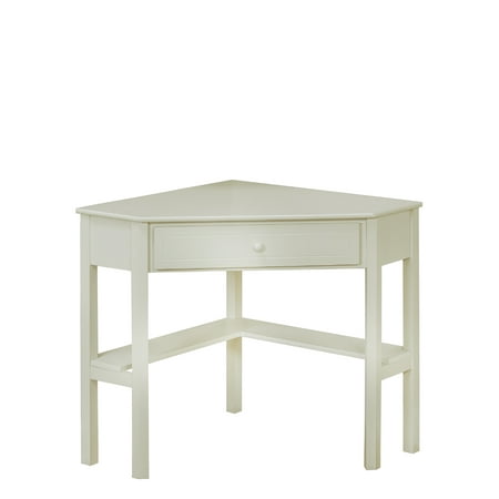 UPC 024319236066 product image for Corner Writing Desk with Pull-out Drawer and Shelf  Off-White | upcitemdb.com