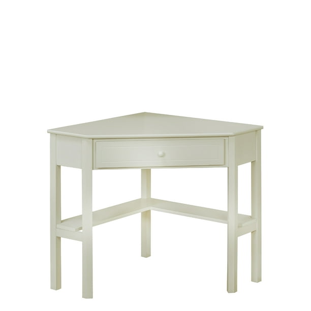 Corner Writing Desk With Pull Out, Small Off White Writing Desk