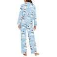 thumbnail image 6 of DISNIMO Snowman Star Printed Pajama for Women Set Soft Long Sleeve Top Wide Leg Pants Button Down Sleepwear 2 Piece Pj Lounge Set with Pockets, 6 of 7