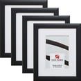 thumbnail image 1 of Craig Frames Contemporary, 13 x 19 Inch Black Picture Frame Matted to Display a 9 x 13 Inch Photo, Set of 4, 1 of 4