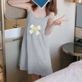 thumbnail image 5 of Women's Pajama Dress Cute Nightgowns for Women Sleeveless House Dress Ladies Short Nightdress Chemise Night Sleep Dress Tank Nightgowns Gray L, 5 of 8