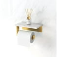 thumbnail image 6 of Toilet Paper Holder with Natural Marble Rack, 304 Stainless Steel Screw Wall Mounted, Toilet Paper Roll Paper Holder Dispenser for Bathroom Washroom, 6 of 16