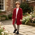 thumbnail image 2 of Ticikt Boys Dress Coats Double Trench Coat Winter Pea Coat with Pockets 3-16 Years, 2 of 6