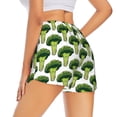 thumbnail image 3 of Vsdgher Cute Broccoli Print Women's Running Double Layer Shorts High Waisted with Pockets Elastic Yoga Workout Athletic Gym Sports, 3 of 8