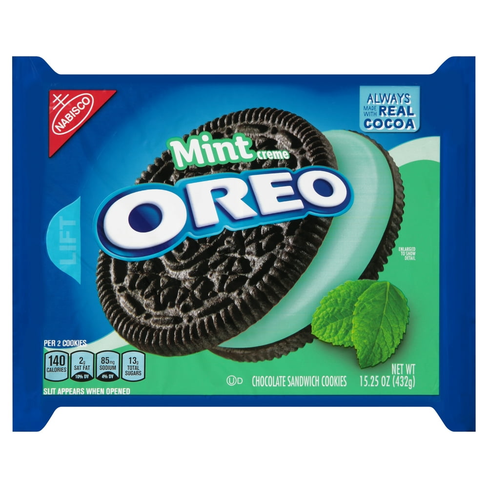 OREO Mint Creme Chocolate Sandwich Cookies, 15.2 oz