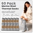 thumbnail image 2 of Yacht & Smith 60 Pair Pack Bulk Merino Wool Thermal Boot Socks, Cold Resistant Camping Socks (60 PAIR MENS), 2 of 7