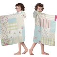 thumbnail image 4 of Pioneer Flower Floral Print Pattern Hooded Bath Towel，50"x30" for Ages 3 To 12 Kids, Quick Dry Lightweight Soft Microfiber Hood Beach Towel Cover Up for Kids, 4 of 7