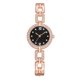 thumbnail image 1 of Reloj de aleación Reloj de pulsera de cuarzo con pantalla analógica y esfera redonda (cinturón dorado rosa y esfera negra), 1 of 1