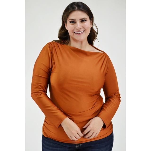 Blusa escote barco Roman Fashion, 1852 (Cafe) cafe 40 Roman Fashion BL-GR-1852-TABACO
