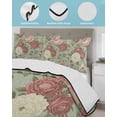 thumbnail image 4 of Spring Flower King Size Down Alternative Comforter,Lightweight Comforter Quilt Bedding Set with Pillow Shams Farmhouse Vintage Country Floral Plant Green Bed Comforter Duvet Insert 96"x106", 4 of 7