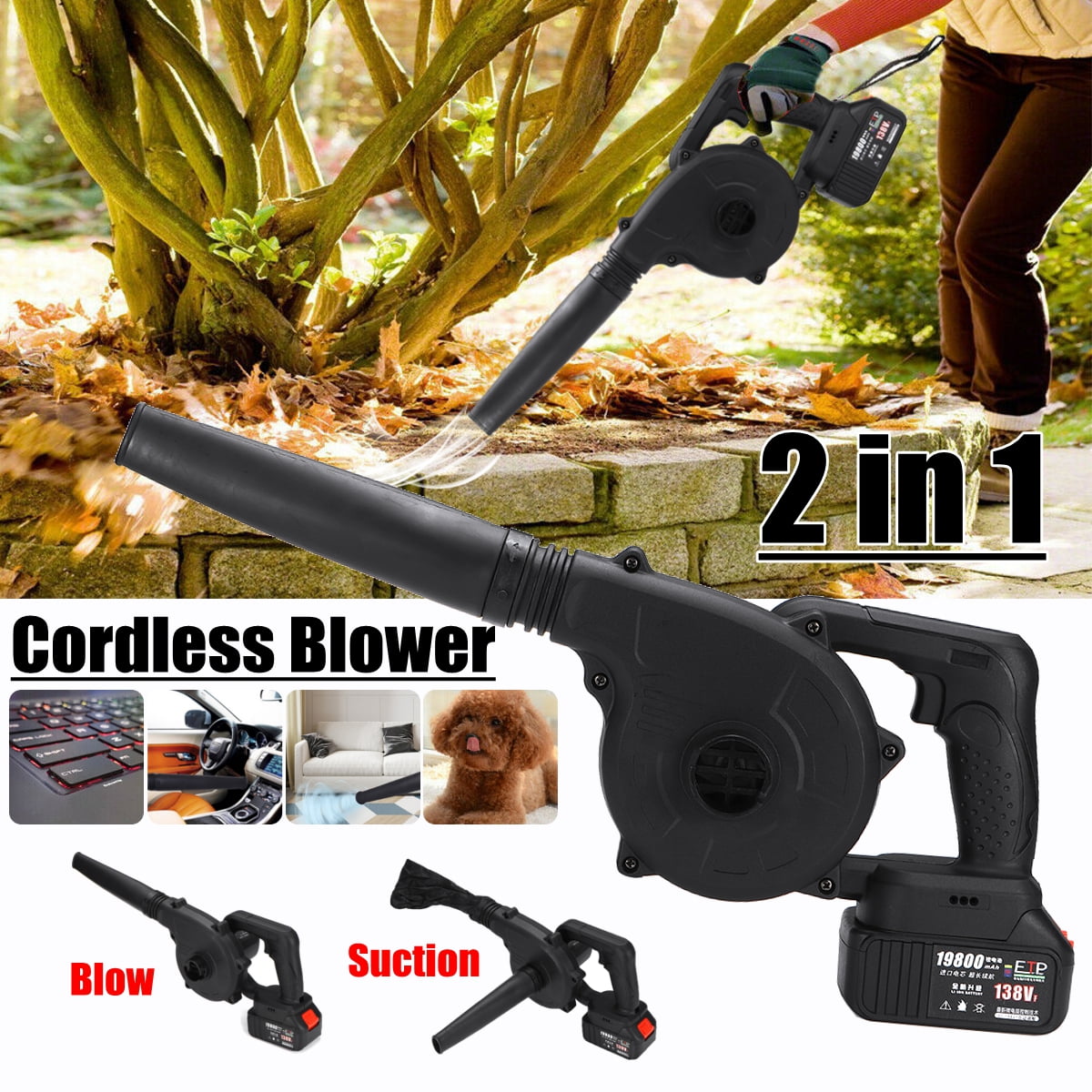 128VF 19800mAh Electric Handheld Cordless Air Blower Vacuum Dust