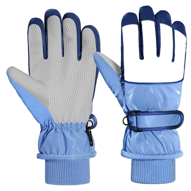 Guantes de Invierno Impermeables para Niños MoKo con Puños Elásticos Azules Talla M