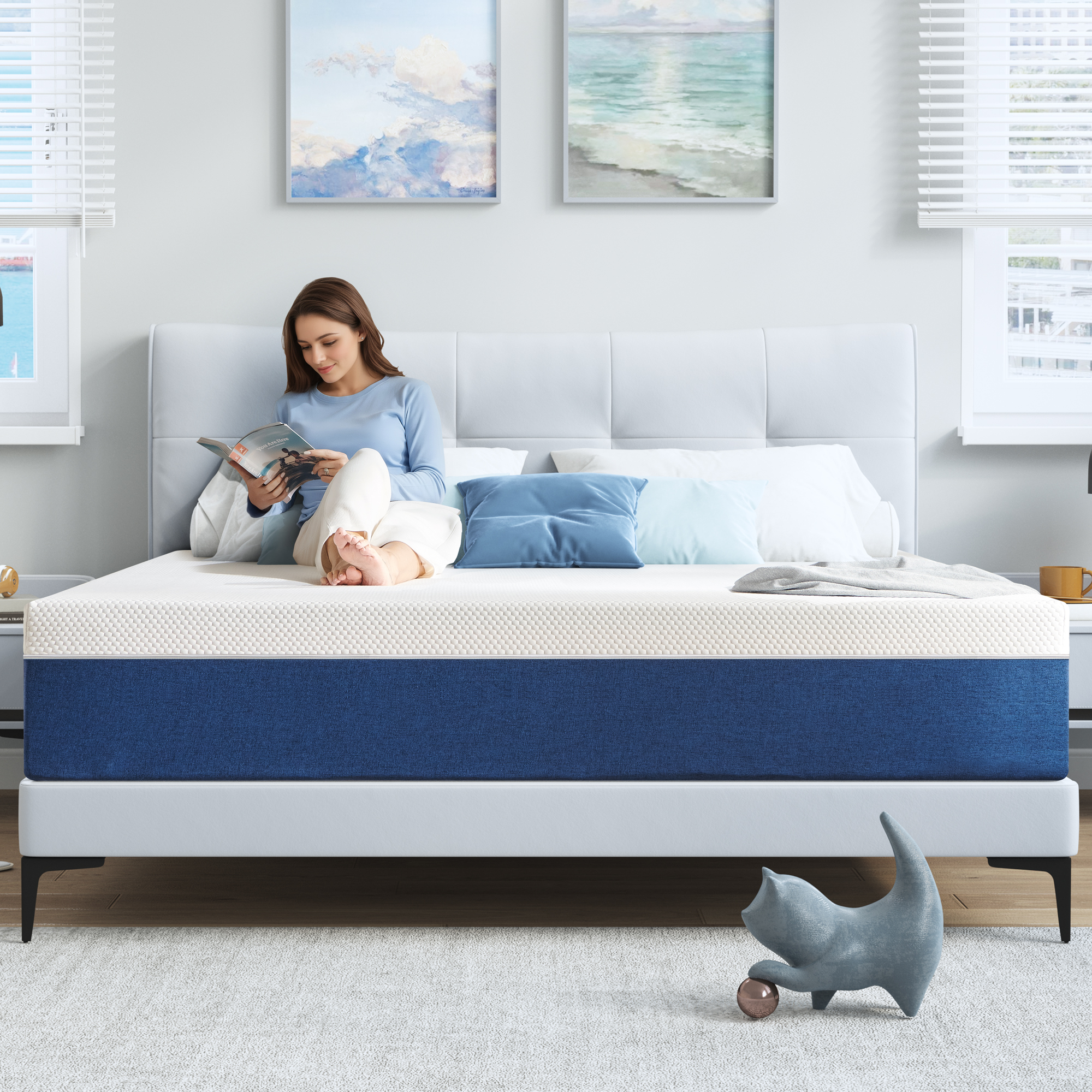 Queen Mattress, GELBIY 10" Queen Medium Gel Memory Foam Mattress in a Box for Adult, Pressure Relief