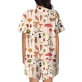 thumbnail image 3 of Bingfone Retro Autum Mushrooms Print Pajamas Sets for Women Soft Short-Sleeved Pjs with Lounge Shorts Two Piece Sleepwear, 3 of 8