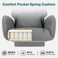 thumbnail image 3 of Hoffree Criss Cross Office Chair with Reversible Armrests, Big and Tall Desk Chair with Footrest, Reclining Ergonomic Computer Chair with Adjustable Headrest, Executive Fabric Chair for Home, Gray, 3 of 10