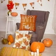 thumbnail image 4 of 4 Pack Fall Pillow Covers Decoration,18x18in Farmhouse Orange Maple Leaf Thanksgiving Throw Pillows Cushion Case Couch Decor for Autumn Home Outdoor Decorations, 4 of 6