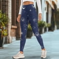 thumbnail image 4 of Renewold Sun Moon Star Navy Blue Pocket Yoga Pants for Women Active Yoga Leggings Butt Lifting Elastic Essential Leggings Lightweight Sportswear Running Tights Ankle Pants, 3XL, 4 of 8