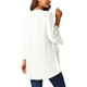 thumbnail image 3 of INSPIRAR CHIC Blusas Elegantes Casuales para Mujeres con Mangas de Campana 3/4, Cuello en V, Dobladillo Asimétrico, Blusa de Chifón S Blanca, 3 of 6