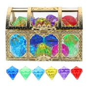 PINXOR 1 Set Colorful Plastic Diamonds Gems Fake Gem Jewels Acrylic Diamond Gems for Crafts with Box