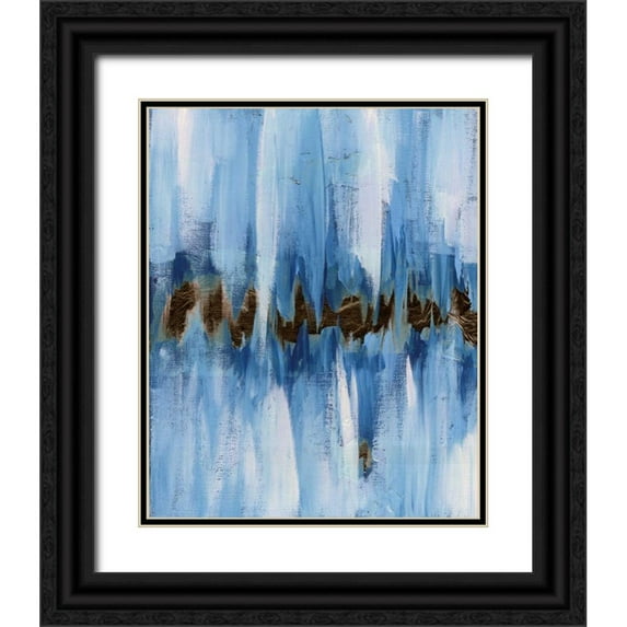Seay, Anne 26x31 Black Ornate Wood Framed with Double Matting Museum Art Print Titled - Abstract Blue I
