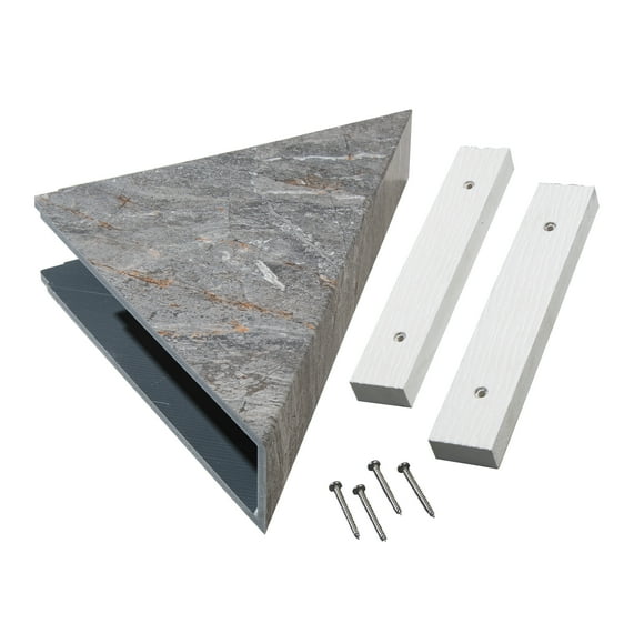 Palisade Vinyl Waterproof Corner Shower Shelf Spanish Marble