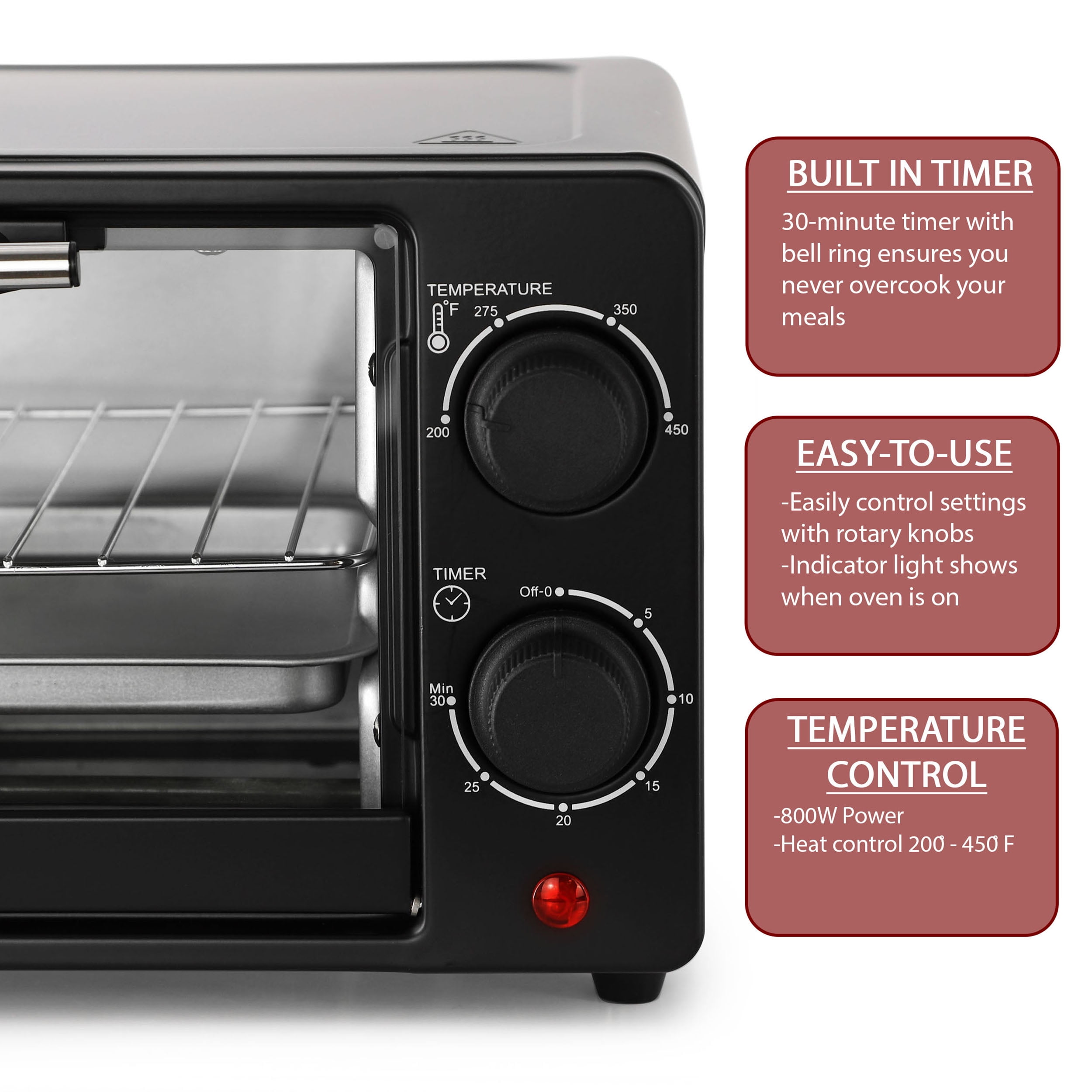 MegaChef 9 Quart Electric Counter Top Toaster Oven in Black