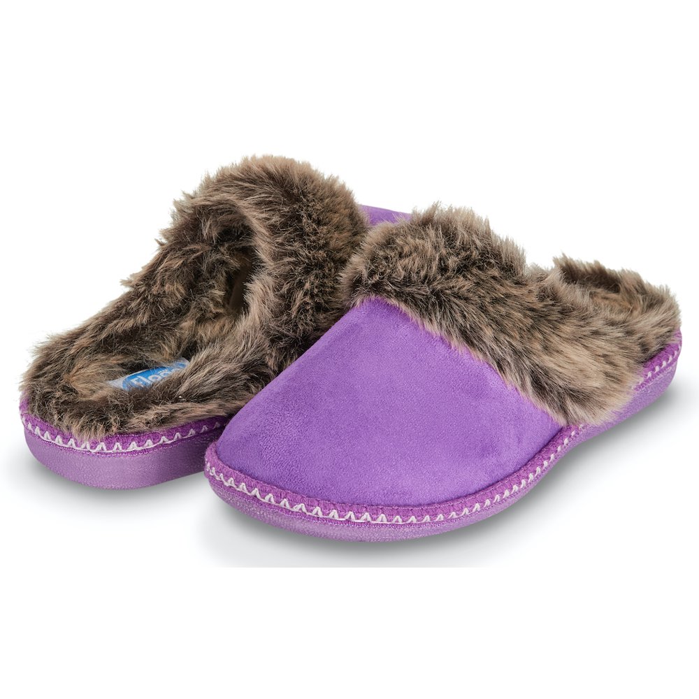 Floopi Floopi Womens Indoor Outdoor Aztec Two Tone Fur Lined Clog