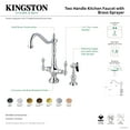 thumbnail image 7 of Kingston Brass KS177ALBSAC Heritage Two-Handle 2-Hole Kitchen Faucet with Brass Sprayer in Antique Copper, 7 of 7