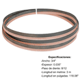 thumbnail image 1 of Sierra Cinta Bimetálica Maraga 3/4" x .035" x 118.08" (3 m) 8/12 TPI para Corte de Metal y Acero, 1 of 1