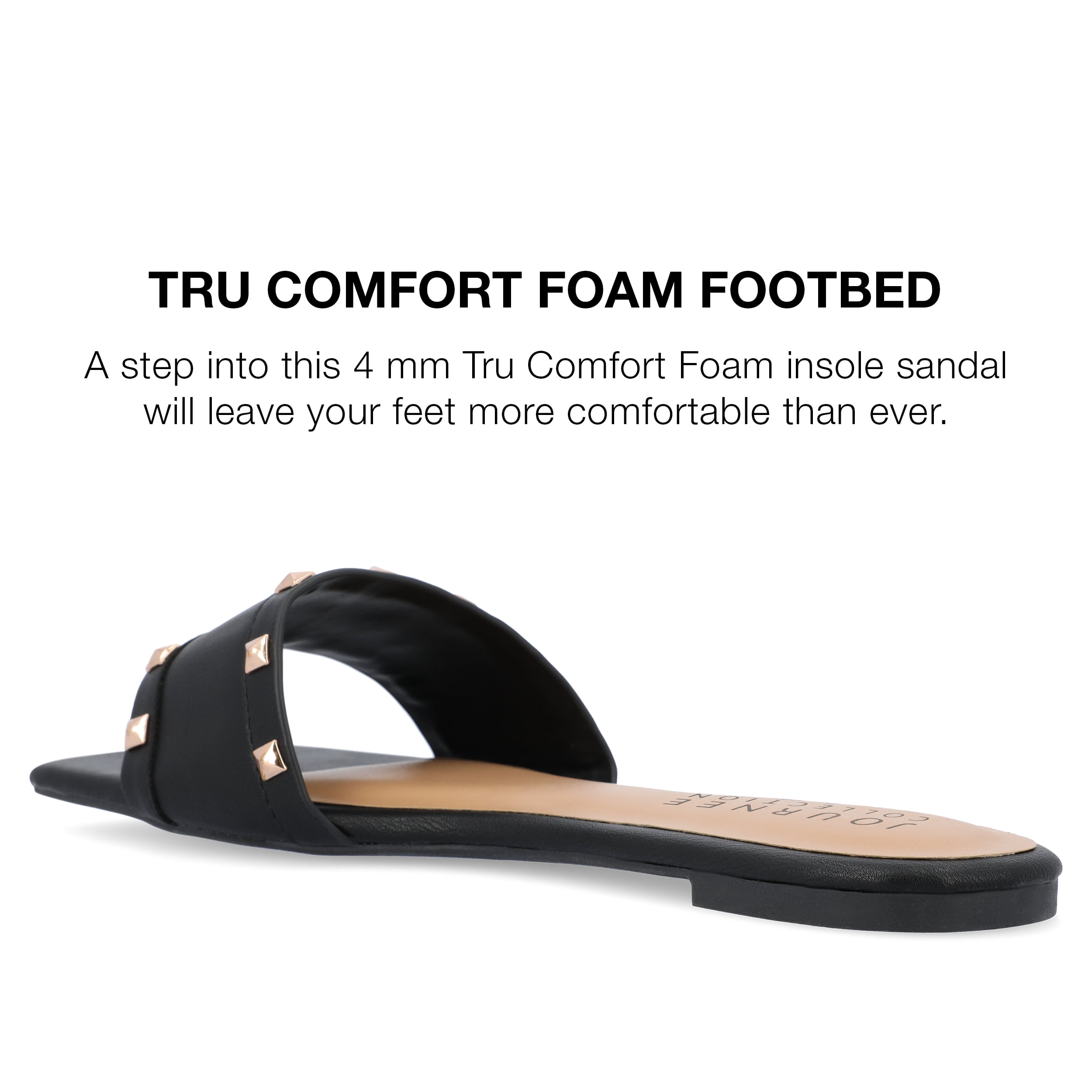 Journee Collection Womens Treena Tru Comfort Foam Slip On Slide Flat Sandals