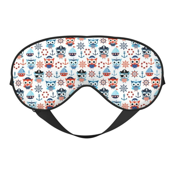 Eye Sleep Mask for Women Men - Nautical And Pirate Owls Adjustable Soft Buckle Travel Eye Masks for Sleep Mask Blackout, Sleeping Mask for Women Men, Funny Blindfolds for Party Games