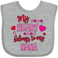 thumbnail image 3 of Inktastic My Heart Belongs to my Nana Boys or Girls Baby Bib, 3 of 4