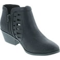 thumbnail image 7 of Soda Women's Perforated Cut Out Stacked Block Heel Ankle Booties, 7 of 7