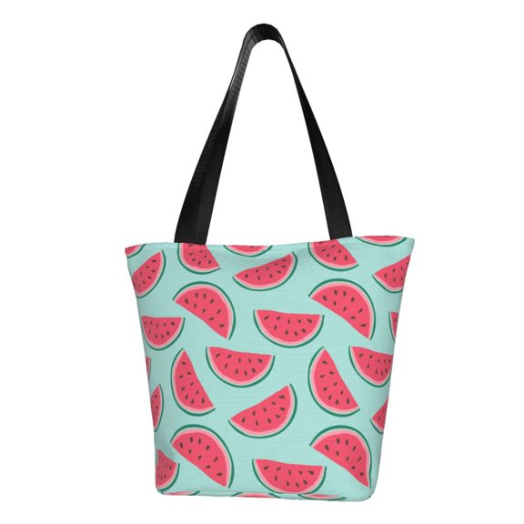 Fotbe Watermelon Pattern Beach Tote,Shoulder Handbag,Spacious Tote Bag,Lightweight Travel Bag,Versatile Shopping Bag